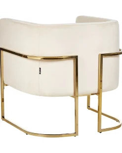 Beliani Nojatuoli Sametti Kermanvalkoinen Sirkka Best Sale