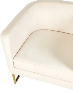 Beliani Nojatuoli Sametti Kermanvalkoinen Sirkka Best Sale