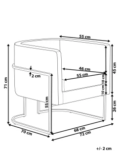 Beliani Nojatuoli Sametti Kermanvalkoinen Sirkka Best Sale