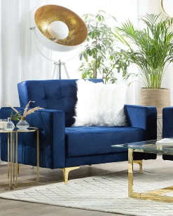 Beliani Nojatuoli Sametti Laivastonsininen Aberdeen Cheap