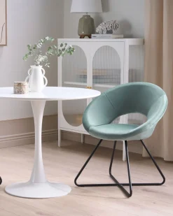 Beliani Nojatuoli Sametti Mintunvihrea Rachel Outlet