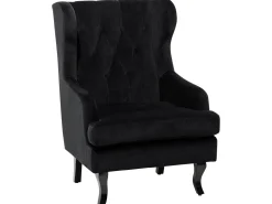 Beliani Nojatuoli Sametti Musta Alta Store