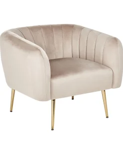 Beliani Nojatuoli Sametti Ruskeanharmaa Laconia Sale