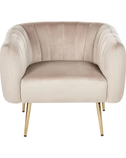 Beliani Nojatuoli Sametti Ruskeanharmaa Laconia Sale