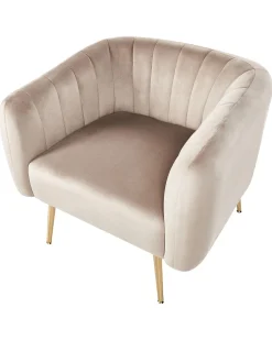 Beliani Nojatuoli Sametti Ruskeanharmaa Laconia Sale