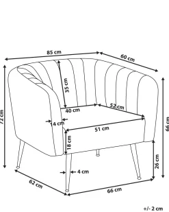 Beliani Nojatuoli Sametti Ruskeanharmaa Laconia Sale