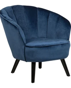 Beliani Nojatuoli Sametti Tummansininen Dala Sale