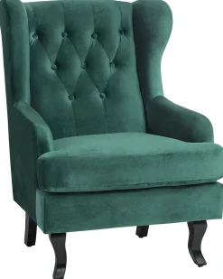 Beliani Nojatuoli Sametti Tummanvihrea Alta Outlet