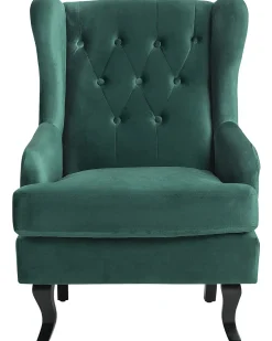 Beliani Nojatuoli Sametti Tummanvihrea Alta Outlet