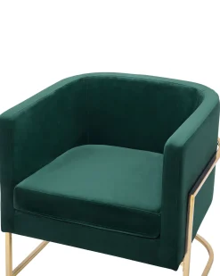 Beliani Nojatuoli Sametti Tummanvihrea Sirkka Cheap