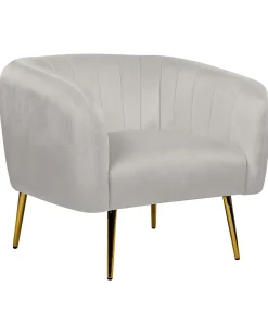 Beliani Nojatuoli Sametti Vaaleanharmaa Laconia Hot