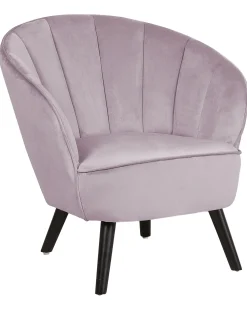 Beliani Nojatuoli Sametti Vaaleanpunainen Dala Outlet