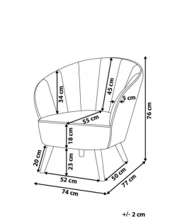 Beliani Nojatuoli Sametti Vaaleanpunainen Dala Outlet