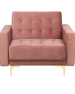 Beliani Nojatuoli Sametti Vaaleanpunainen Aberdeen Hot