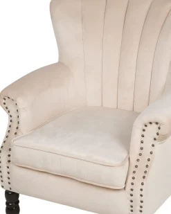 Beliani Nojatuoli Samettinen Beige Svedala Store