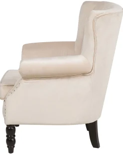 Beliani Nojatuoli Samettinen Beige Svedala Store