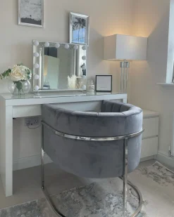 Beliani Nojatuoli Samettinen Harmaa Larvik Store