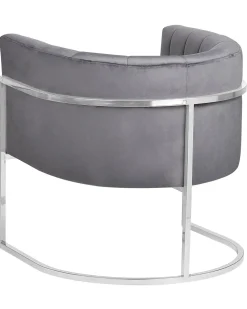 Beliani Nojatuoli Samettinen Harmaa Larvik Store