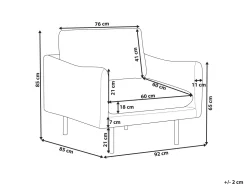 Beliani Nojatuoli Samettinen Harmaa Vinterbro Best