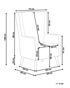 Beliani Nojatuoli Samettinen Keltainen Oneida New