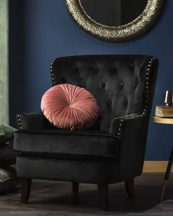 Beliani Nojatuoli Samettinen Musta Viborg Ii Cheap