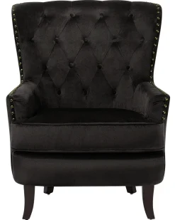 Beliani Nojatuoli Samettinen Musta Viborg Ii Cheap