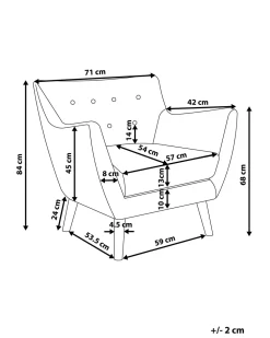 Beliani Nojatuoli Samettinen Sininen Drammen New