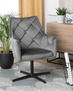 Beliani Nojatuoli Samettinen Tummanharmaa Vaksala Outlet