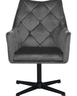 Beliani Nojatuoli Samettinen Tummanharmaa Vaksala Outlet