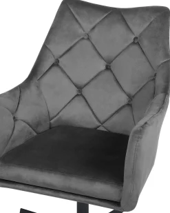 Beliani Nojatuoli Samettinen Tummanharmaa Vaksala Outlet