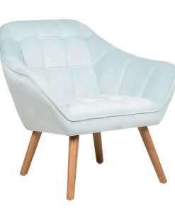 Beliani Nojatuoli Samettinen Vaaleansininen Karis Best Sale