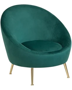 Beliani Nojatuoli Samettinen Vihrea Langa New