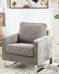 Beliani Nojatuoli Vakosametti Harmaa Vind Online