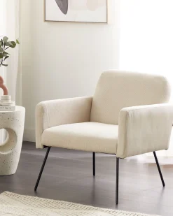 Beliani Nojatuoli Vakosametti Kermanvalkoinen Narken Online