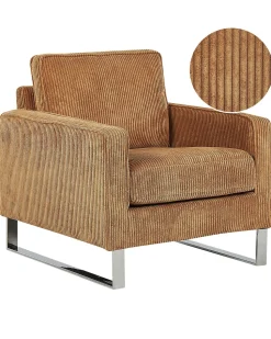 Beliani Nojatuoli Vakosamettinen Ruskea Vind Best Sale