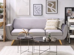 Beliani Paallinen 3-Istuttavaan Sohvaan Harmaa Bernes Flash Sale