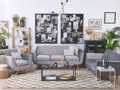 Beliani Paallinen 3-Istuttavaan Sohvaan Harmaa Bernes Flash Sale