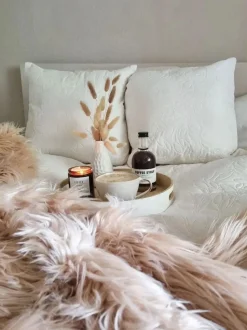 Beliani Paivapeitto Vaaleanruskea 200 X 220 Cm Delice Store