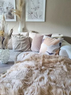 Beliani Paivapeitto Vaaleanruskea 200 X 220 Cm Delice Store