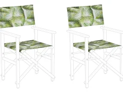 Beliani Palmunlehtikuviollinen Vaihtokangas Puutarhatuoliin 2 Kpl Cine Flash Sale