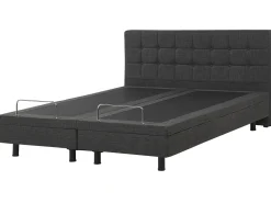 Beliani Parisanky Kangas Sahkosaadettava Tummanharmaa 180 X 200 Cm Duke Cheap