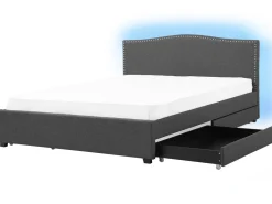 Beliani Parisanky Kangas Säilytystila Led-Valot Tummanharmaa 180 X 200 Cm Montpellier Online