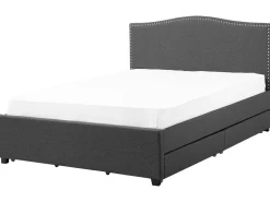 Beliani Parisanky Kangas Säilytystila Led-Valot Tummanharmaa 180 X 200 Cm Montpellier Online