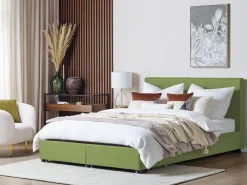 Beliani Parisanky Kangas Säilytystila Vihrea 180 X 200 Cm La Rochelle Clearance