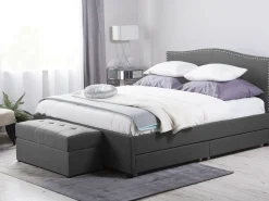 Beliani Parisanky Kangas Säilytystila Tummanharmaa 180 X 200 Cm Montpellier Flash Sale