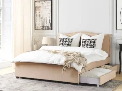 Beliani Parisanky Kangas Säilytystila Beige 180 X 200 Cm Montpellier Flash Sale