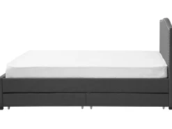 Beliani Parisanky Kangas Säilytystila Vaaleat Led-Valot Tummanharmaa 180 X 200 Cm Montpellier Outlet