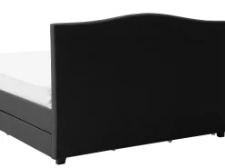 Beliani Parisanky Kangas Säilytystila Vaaleat Led-Valot Tummanharmaa 180 X 200 Cm Montpellier Outlet