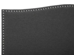 Beliani Parisanky Kangas Säilytystila Vaaleat Led-Valot Tummanharmaa 180 X 200 Cm Montpellier Outlet