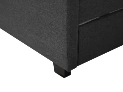 Beliani Parisanky Kangas Säilytystila Vaaleat Led-Valot Tummanharmaa 180 X 200 Cm Montpellier Outlet